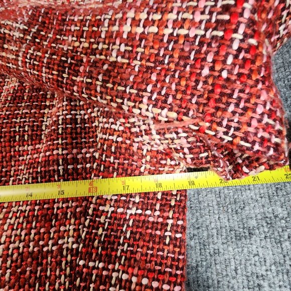 Rafella Womens Woven Jacket Red White Raw Hems Womens Size 10 Acrylic Wool Blend - Picture 7 of 10